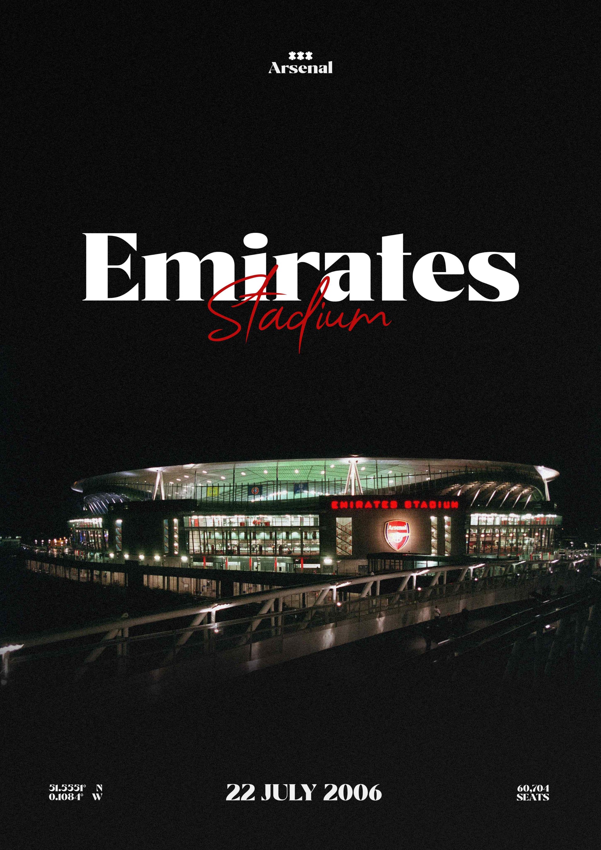 Arsenal Emirates Stadium night poster